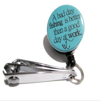 ATLanyards A Bad Day Fishing is Better Than a Good Day at Work, Fishing Clippers, Fishing Nippers, Teal 35