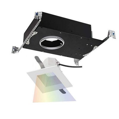 WAC Lighting R3ASDT-F927-HZWT Aether Square Trim with 90 CRI LED Light Engine Flood 40 Beam 2700K Warm White, Haze White