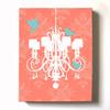 Modern Paris Shabby Chic Chandelier - Paisley & Lovebirds Stretched Canvas Nursery Decor - Wall Art that Makes a Memorable Baby Gift - Wooden Frame Construction - Ready to Hang 20X24 view 1