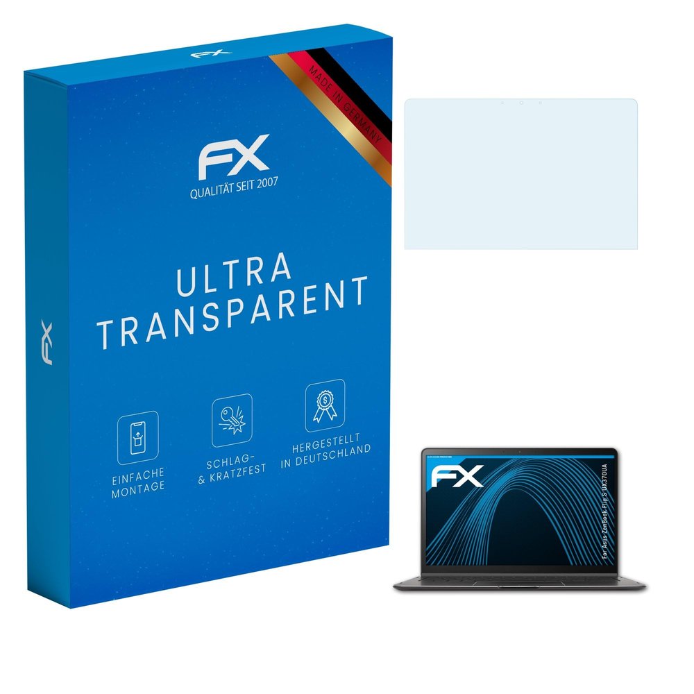 atFoliX Screen Protection Film compatible with Asus ZenBook Flip S UX370UA Screen Protector, ultra-clear FX Protective Film (2X)