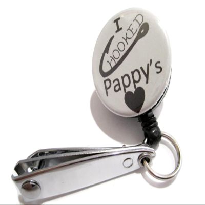 ATLanyards I Hooked Pappy's Heart Fishing Cutters, Pappy Fishing Line Nippers, Gift for Pappy, Gray 99