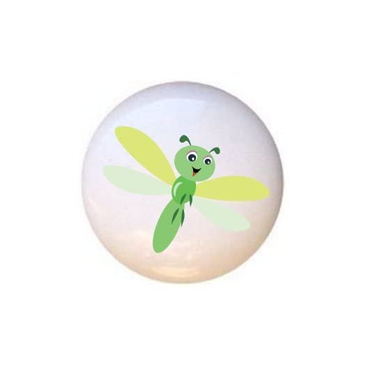 Dragonfly Design #1 - Pond Life Bugs Insects Frog Lily Pad Dragonflies - DECORATIVE Glossy CERAMIC Cupboard Cabinet PULLS Dresser Drawer KNOBS