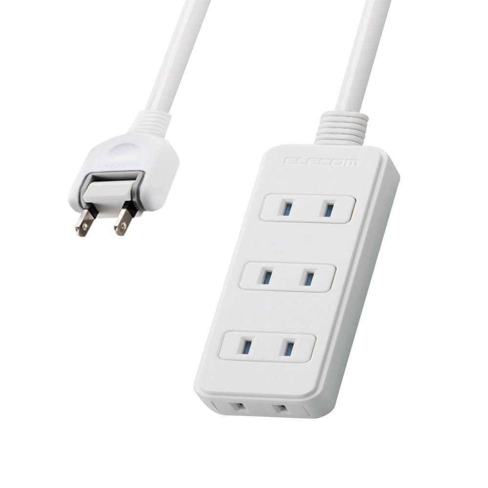 ELECOM Thunder Guard Power Strip with Swing Plug Dust Shutter 4 Port 5m [White] T-KST02-22450WH (Japan Import)
