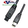 1394b 800 to 400 Mbps Bilinggual Data Cable (9 Pin to 6 Pin) - 20071-13 Ft view 1