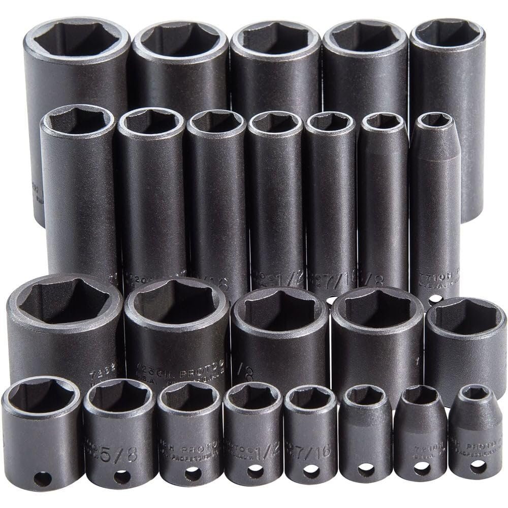 3/8" Drive 25 Piece Impact Socket Set - 6 Point