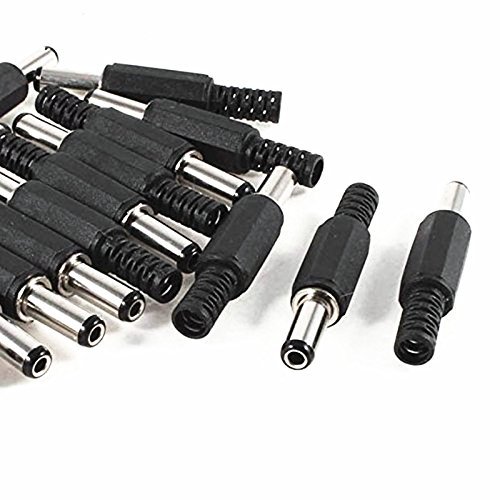 10 Pcs Black 2.5mm x 5.5mm DC Power Male Plug Jack Adapter connector
