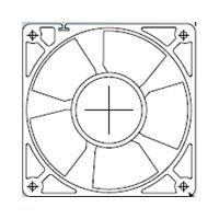 Mechatronics - G1238E24B-FSR - DC Axial Fans - 24VDC: Square; 120x120x38mm; 158.0 CFM; Ball Bearing; Flanged style; 49.0dB(A); Standard Impeller (1 Item)