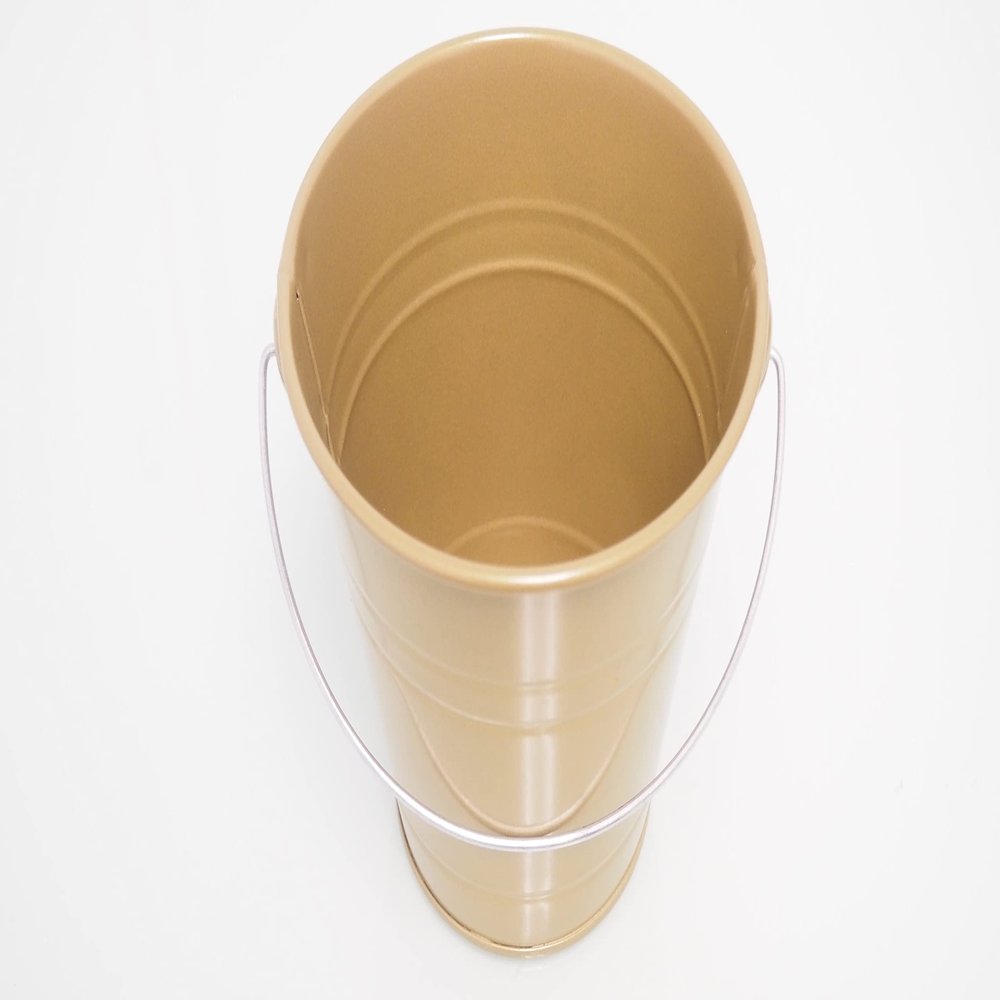 rackcrafts.com Large/XL Metal Sand Water Paint Pails Buckets Party Favor Wedding Baby Shower (L - Gold)