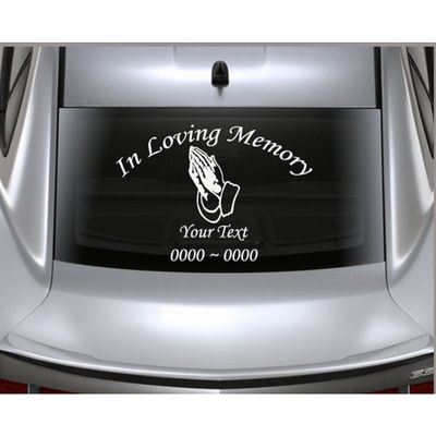 Custom Praying Hands Personalized Car-Wall-Vinyl Decals Stickers, 15 Inches