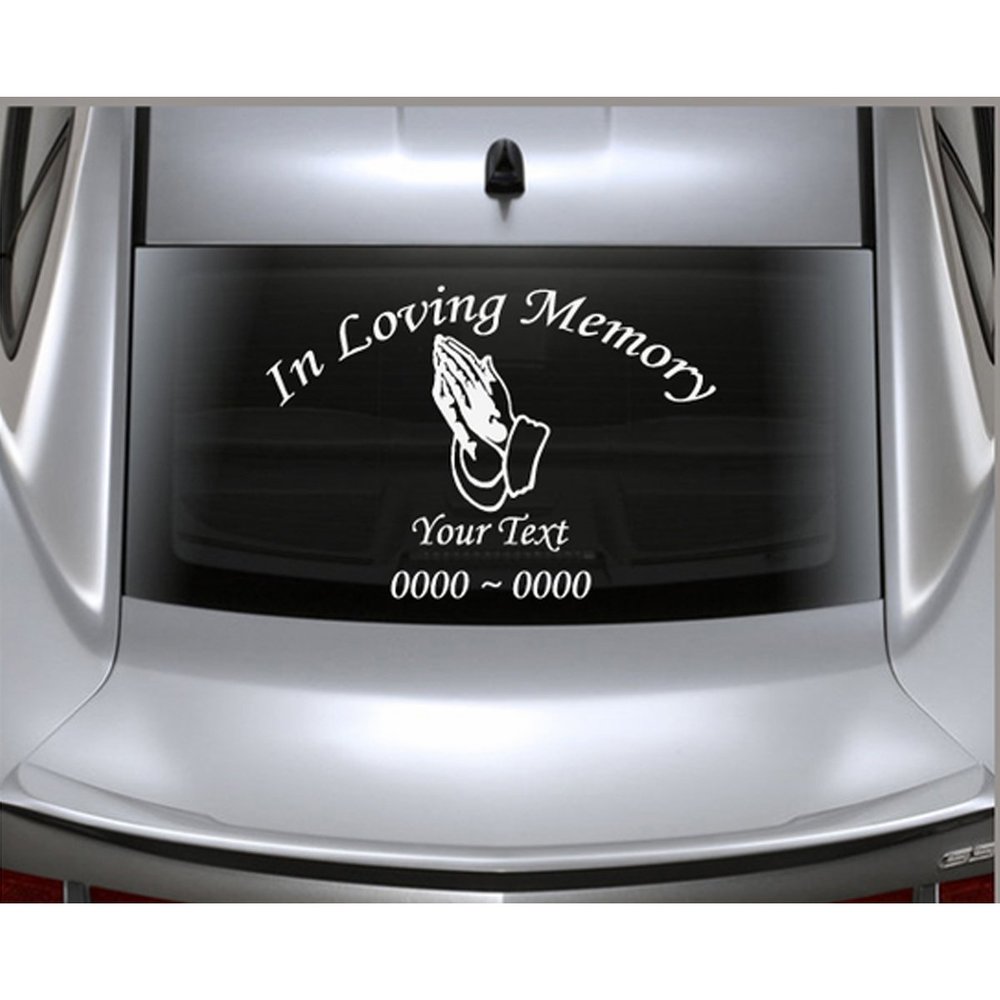 Custom Praying Hands Personalized Car-Wall-Vinyl Decals Stickers, 15 Inches