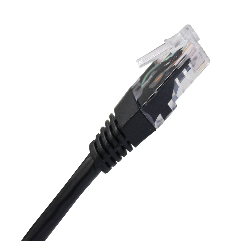 American Terminal EPC50BK Ethernet Cable, 50', Supports Cat6/Cat5e/Cat5 Standards, 550MHz, 10Gbps, RJ45 Computer Networking Cord, Black