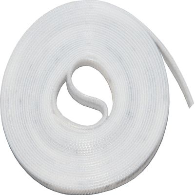 16ft x 1/2 inch Hook Loop Cable Ties Roll | ENVISIONED Multipurpose Fastening Reusable Straps | Cut-To-Length Self Gripping Fastener | Cable Management Tape (White)