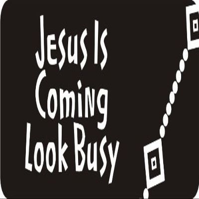 1080 Graphics 3 - Jesus is Coming Look Busy 1 1/4" x 3" Hard Hat Biker Helmet Stickers Bs373