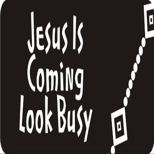 1080 Graphics 3 - Jesus is Coming Look Busy 1 1/4" x 3" Hard Hat Biker Helmet Stickers Bs373