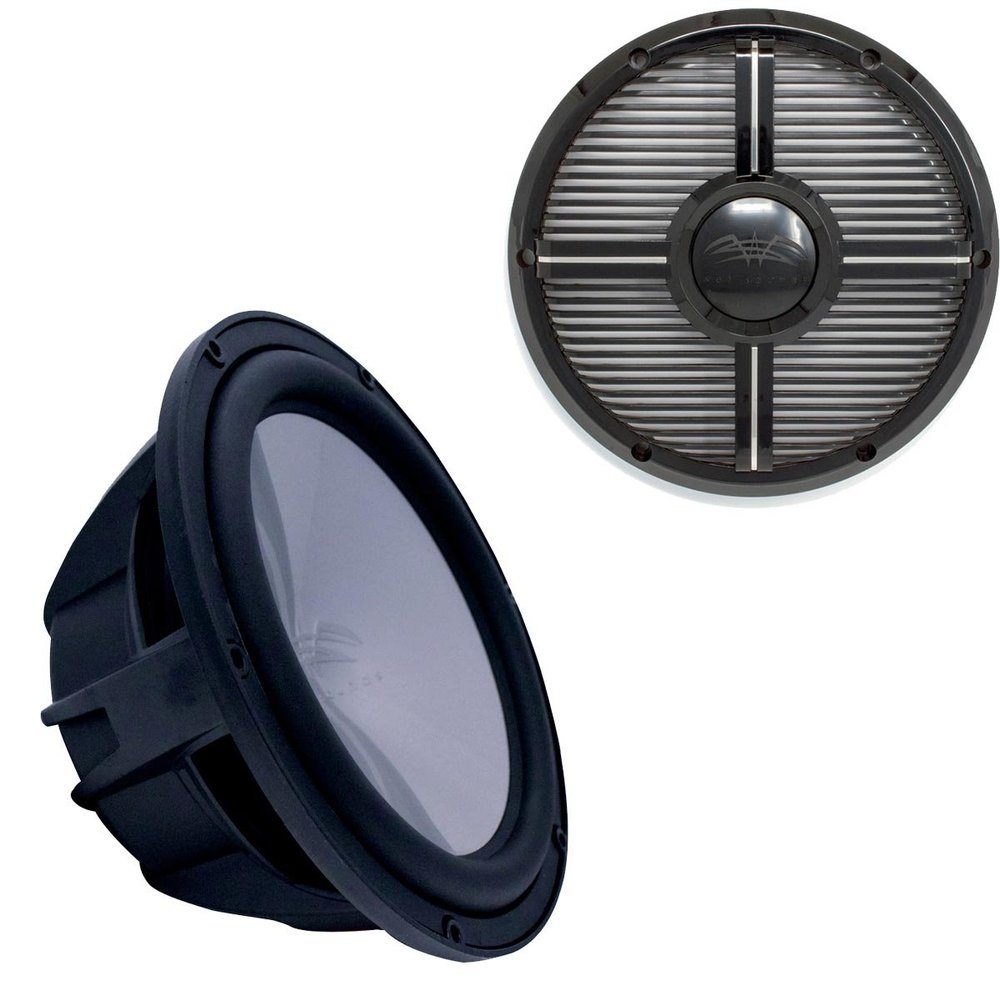 Wet Sounds REVO10HPS4-B Revo High Power 10" Subwoofer with Grill - Black Subwoofer & Black Closed Face XW Grill
