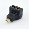 100pcs HDMI Female to Micro HDMI Male 90 Degree Angle Up Converter Connector for Cable HD TV DVD HDMI Extender view 1