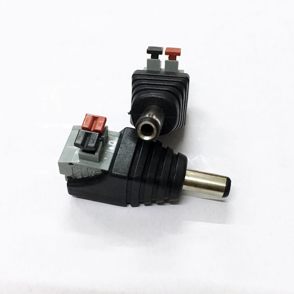 10pcs DC Power Male 5.5X 2.5mm Connector Adapter Plug Cable Pressed connected for LED Strips 12V