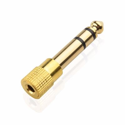 10pcs gold 6.5mm 1/4" Male to 3.5mm Female Audio Adapter 6.35 mm jack Stereo Converter Cable for Microphone