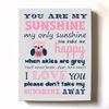 Adorable You are My Sunshine Bedtime Story Rhyme - Woodland Owl Design - Stretched Canvas Nursery Wall Art Decor - Baby Gift idea - Wooden Frame Construction - Ready to Hang 10X12 view 1