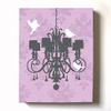 Modern Paris Shabby Chic Chandelier - Paisley & Lovebirds Stretched Canvas Nursery Decor - Wall Art that Makes a Memorable Baby Gift - Wooden Frame Construction - Ready to Hang 24X30 view 1