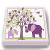 Whimsical Elephant & Lovebirds Garden - Checkerboard Stretched Canvas Nursery Decor - Wall Art that Makes a Memorable Baby Gift Idea - Wooden Frame Construction - Ready to Hang 8X10 view 3