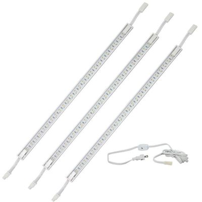 H. Bowes 3 x 16 LED Strip Kit - White Cover with Warm White Light (3,000k) - Under Cabinet Furniture 120v/110v - Dimmable - Line Voltage - Professional Grade Electrician