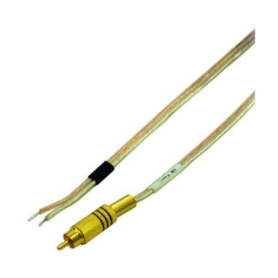 16 AWG Speaker Wire with Gold RCA Male - Black, 10 Foot