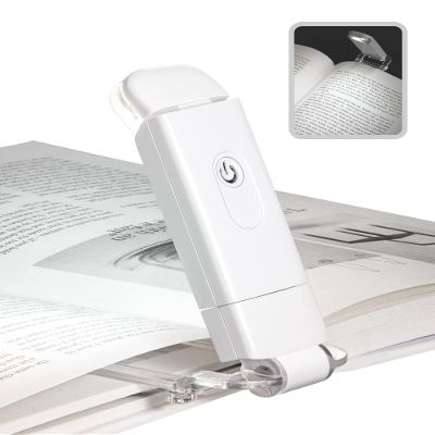 DEWENWILS Book Reading Light with Clip, USB Rechargeable Booklight (White)