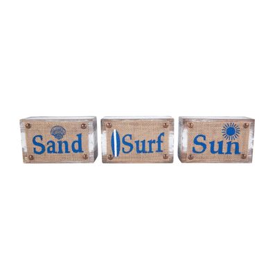 Beachcombers 3Asst Wood Blocks Multi