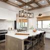 LALUZ Farmhouse Chandelier for Dining Room, Wood Kitchen Island Lighting, 27.5'' L view 2