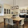 LALUZ Farmhouse Chandelier for Dining Room, Wood Kitchen Island Lighting, 27.5'' L view 3