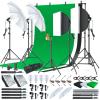 LINCO Lincostore Photo Video Studio Light Kit AM169 - Including 3 Color Backdrops (Black/White/Green) Background Screen view 1