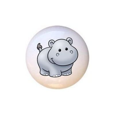 Hippo Design #HP124 - Hippos Hippopotamus - DECORATIVE Glossy CERAMIC Cupboard Cabinet PULLS Dresser Drawer KNOBS