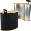 Displays2go Tradeshow Counter with Tablet Stand, Steel, Laminated MDF, Aluminum  Silver w/Black Hook & Loop Fabric (CTRVIPDCBK) view 1