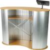 Displays2go Tradeshow Counter with Tablet Stand, Steel, Laminated MDF, Aluminum  Silver w/Black Hook & Loop Fabric (CTRVIPDCBK) view 3