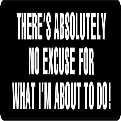 3 - There's Absolutely No Excuse Hard Hat/Biker Helmet Sticker BS 1090