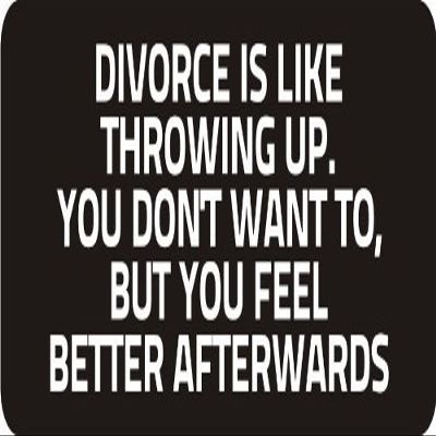 1080 Graphics 3 - Divorce is Like Throwing Up. You Don't Want to, But You Feel Better ?Afterwords 1 1/4" x 3" Hard Hat Biker...