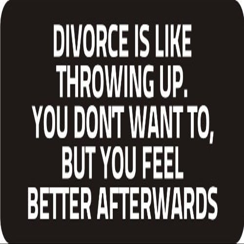 1080 Graphics 3 - Divorce is Like Throwing Up. You Don't Want to, But You Feel Better ?Afterwords 1 1/4" x 3" Hard Hat Biker...