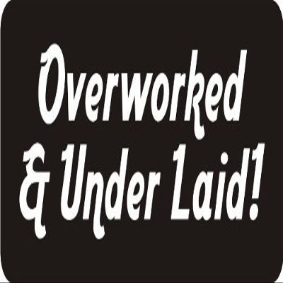 1080 Graphics 3 - Overworked & Under Laid! 1 1/4" x 3" Hard Hat Biker Helmet Stickers Bs450