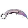Tac-Force- Folding Pocket Knife  Rainbow TiNite and Satin Finish Stainless Steel Hawkbill Blade and Handle with Pocket Clip, Liner Lock, Tactical, EDC, Rescue - TF-952RB view 3