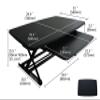 SKE DESK TOP DESK Height Adjustable Standing Desk for 2 Monitors, Round, Medium 35.4 x 22.0 - 29.9 inches (90 x 56 - 76 cm), with Sliding Keyboard Stand, Black view 2