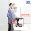 SKE DESK TOP DESK Height Adjustable Standing Desk for 2 Monitors, Round, Medium 35.4 x 22.0 - 29.9 inches (90 x 56 - 76 cm), with Sliding Keyboard Stand, Black view 4