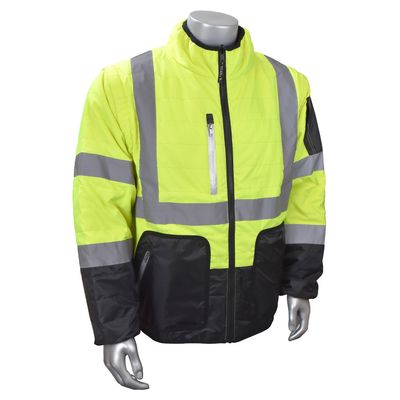 Radians SJ510-3ZGS-L Quilted Reversible Jacket with Zip-Off Sleeves, Large
