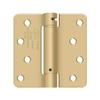 4 in. x 4 in. x 0.25 in. Radius Single Action Steel Spring Hinge (Set of 10) (Brushed Brass) view 1