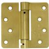 4 in. x 4 in. x 0.25 in. Radius Single Action Steel Spring Hinge (Set of 10) (Brushed Brass) view 2