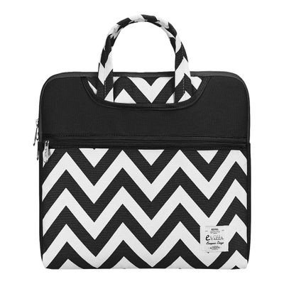 15.6 "Sleeve  Laptop Bag (Green, White Chevron E-Vitta 39.6 cm (15.6"), Green, White, Velvet, Print, Velvet)