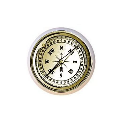 Compass Design #02 Ship - Nautical - DECORATIVE Glossy CERAMIC Cupboard Cabinet PULLS Dresser Drawer KNOBS