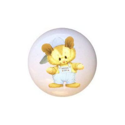 Possum Tot - Opossum - DECORATIVE Glossy CERAMIC Cupboard Cabinet PULLS Dresser Drawer KNOBS