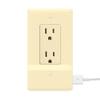 2 Pack - SnapPower USB Charger Outlet Wall Plate Cover - No Batteries Or Wires - Installs in Seconds (Dcor, Ivory) view 1