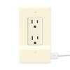2 Pack - SnapPower USB Charger Outlet Wall Plate Cover - No Batteries Or Wires - Installs in Seconds (Dcor, Light Almond) view 1